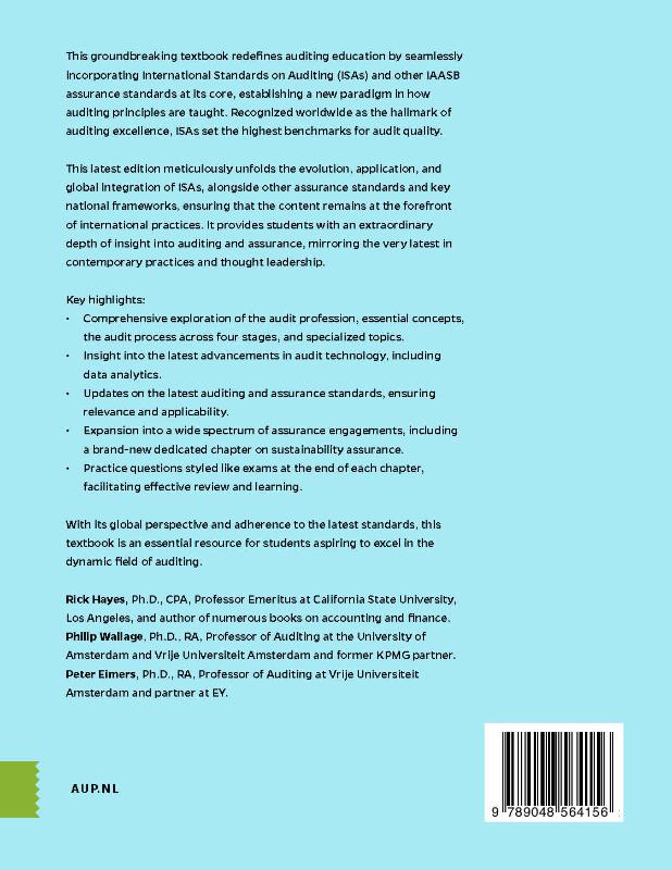 Achterkant van Principles of International Auditing and Assurance