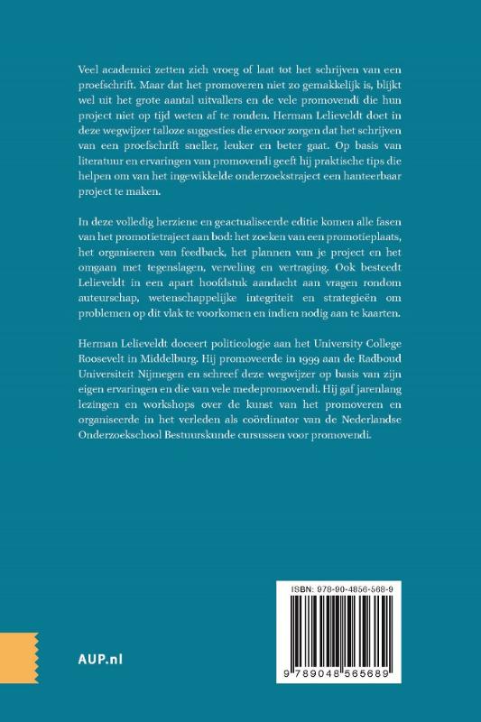 Achterkant van Promoveren