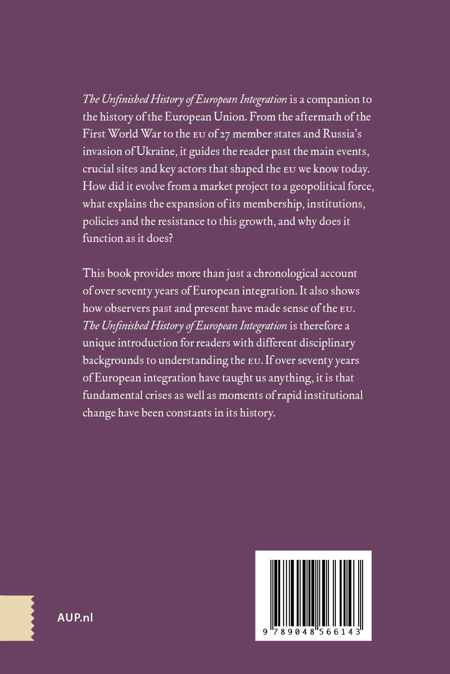 Achterkant van The Unfinished History of European Integration