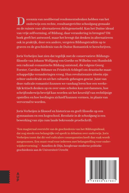 Achterkant van Revolutie in de schoolgang