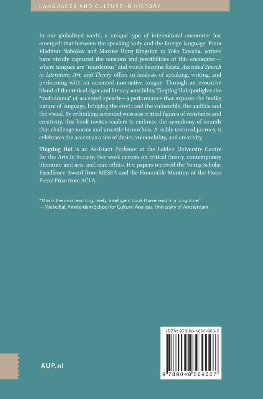 Achterkant van Accented Speech in Literature, Art, and Theory