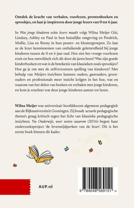 Achterkant van Wat jonge kinderen echte lezers maakt