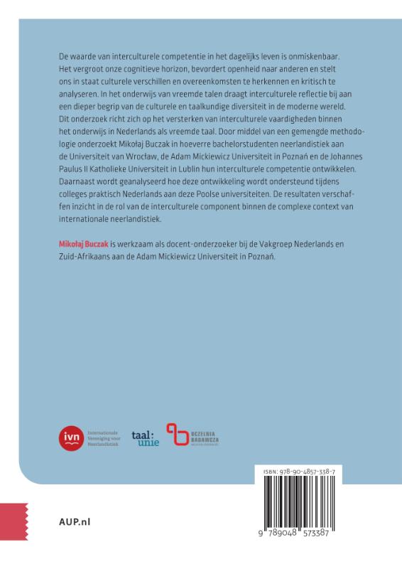 Achterkant van Interculturele competentie in het universitair onderwijs in Nederlands als vreemde taal