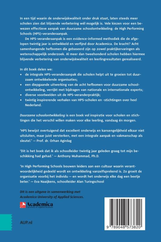 Achterkant van Duurzame schoolontwikkeling