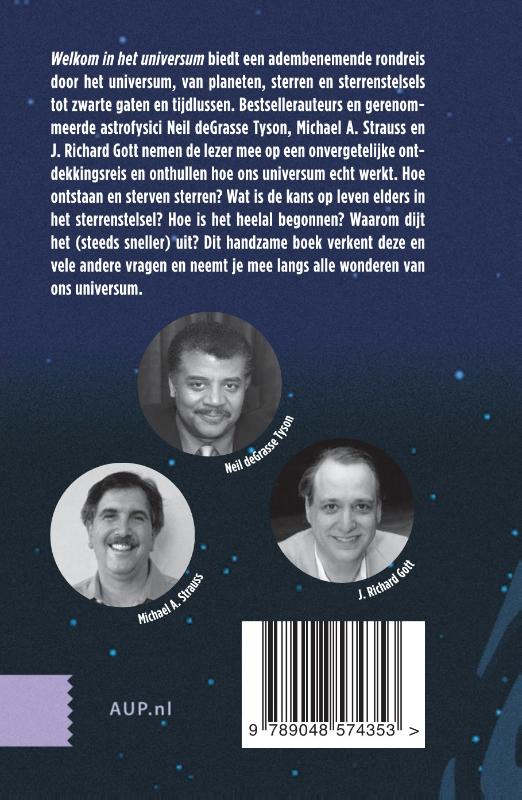 Achterkant van Welkom in het universum
