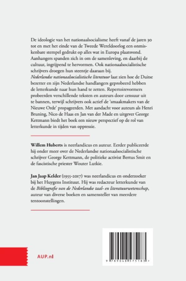 Achterkant van Nederlandse nationaalsocialistische literatuur
