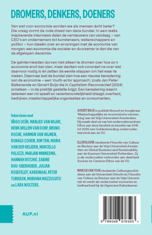 Achterkant van Dromers, denkers, doeners