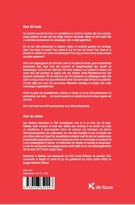Achterkant van 99 problemen en L&D is er (g)een van