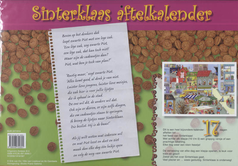 Achterkant van Sinterklaas aftelkalender
