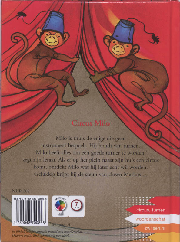 Achterkant van Circus Milo