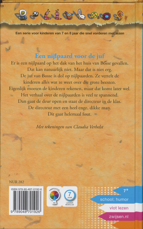 Achterkant van Een nijlpaard voor de juf