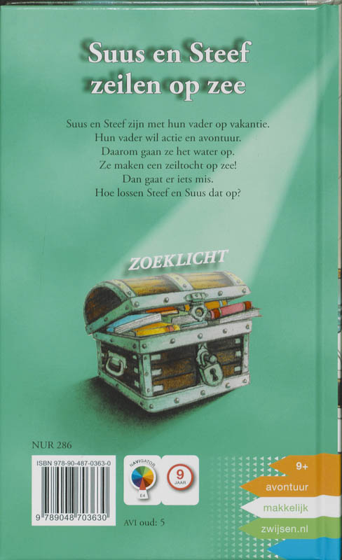 Achterkant van Suus en Steef zeilen op zee