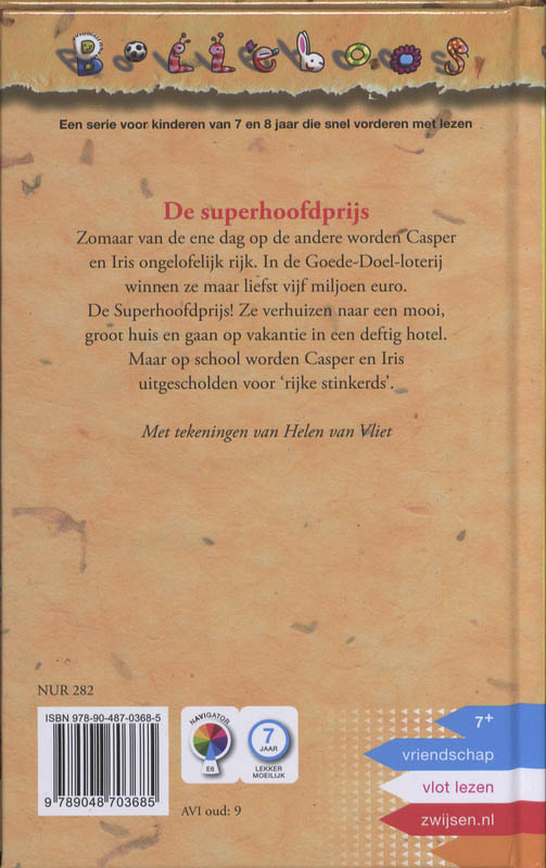 Achterkant van De superhoofdprijs