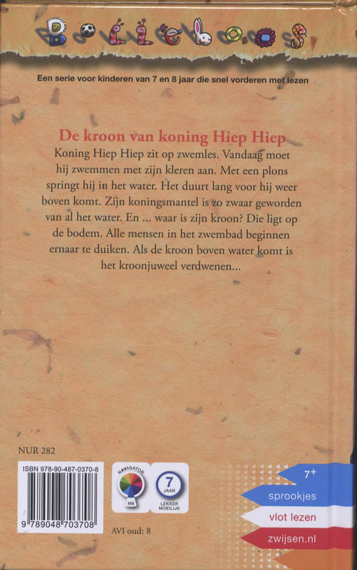 Achterkant van De kroon van koning hiep hiep