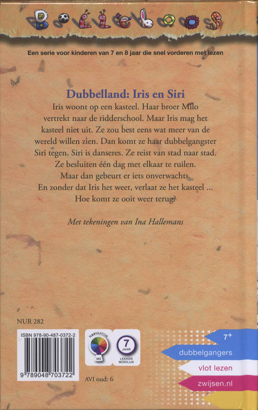 Achterkant van Dubelland: Iris en Siri