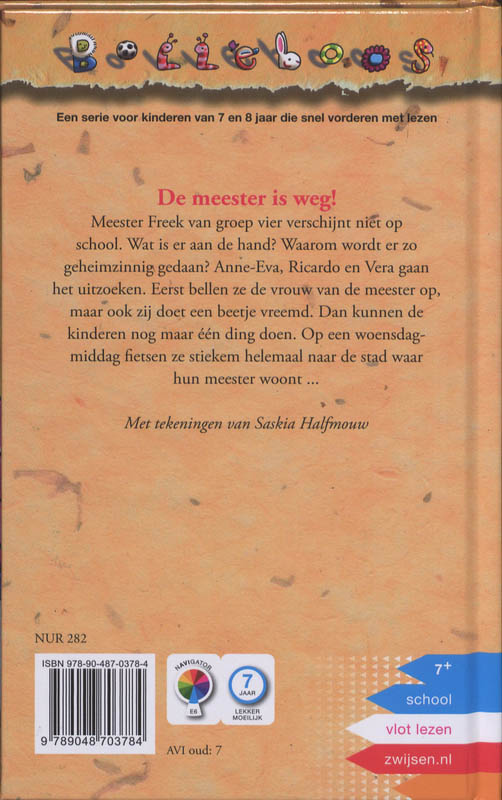 Achterkant van De meester is weg!