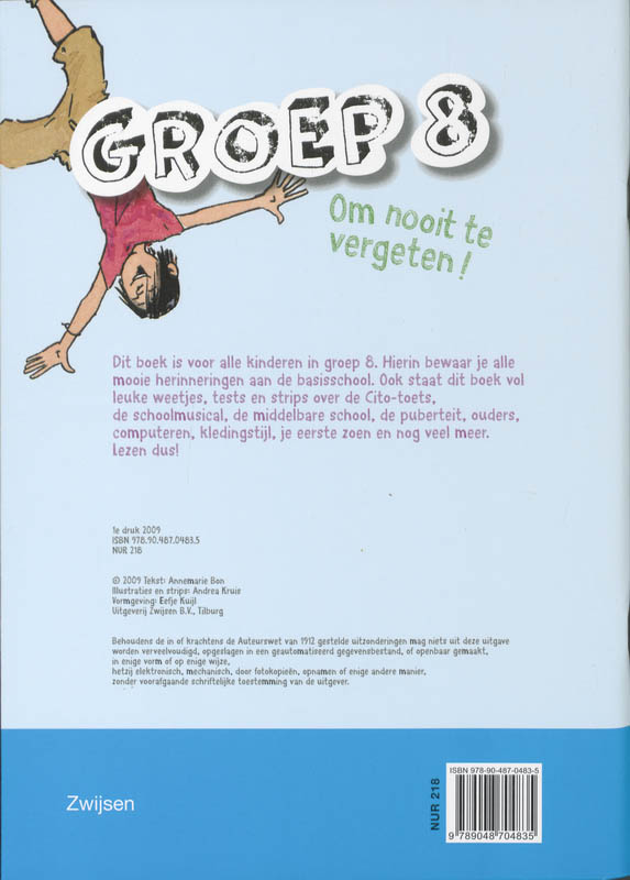 Achterkant van Groep 8 om nooit te vergeten!