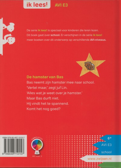 Achterkant van De hamster van Bas