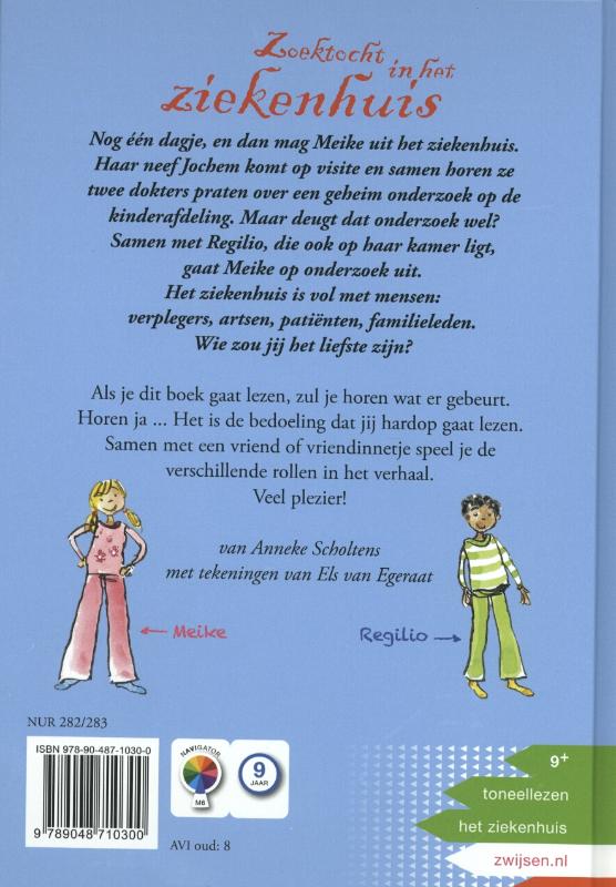Achterkant van Zoektocht in het ziekenhuis