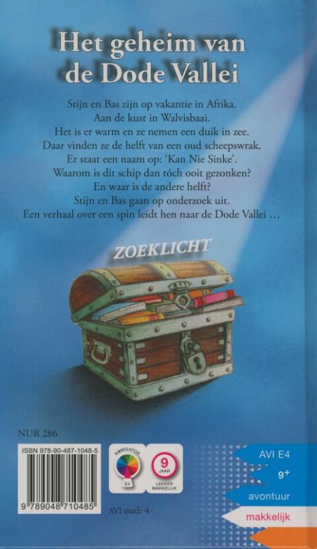 Achterkant van Het geheim van de dode vallei
