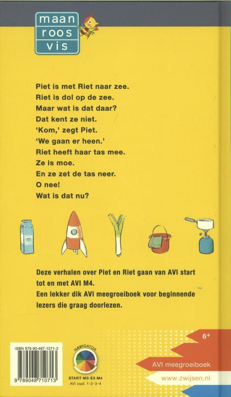 Achterkant van Naar de maan: Piet en Riet