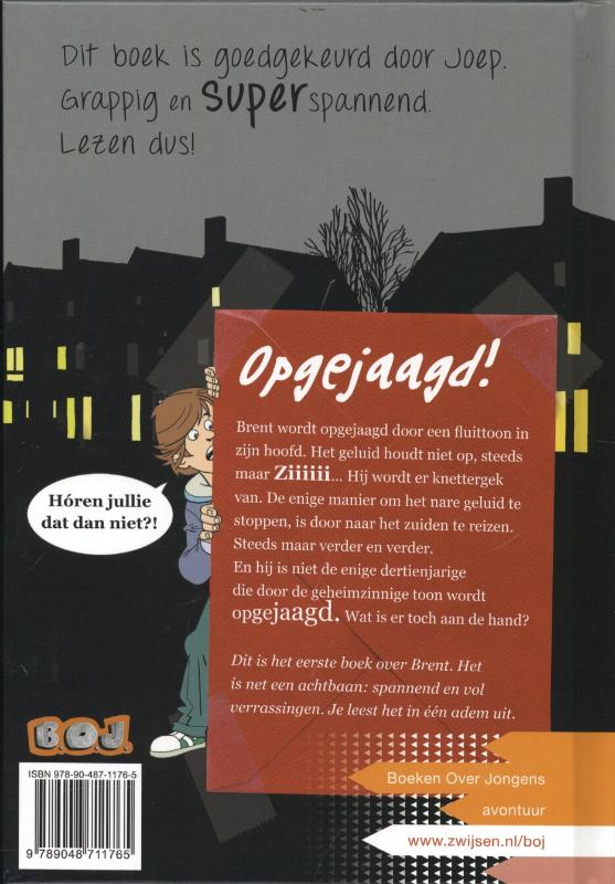 Achterkant van Opgejaagd!