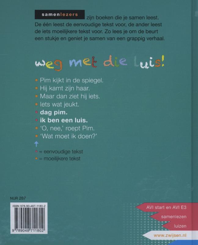 Achterkant van weg met de luis