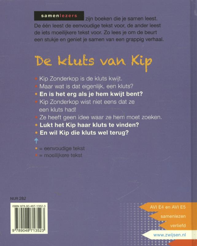Achterkant van De kluts van kip