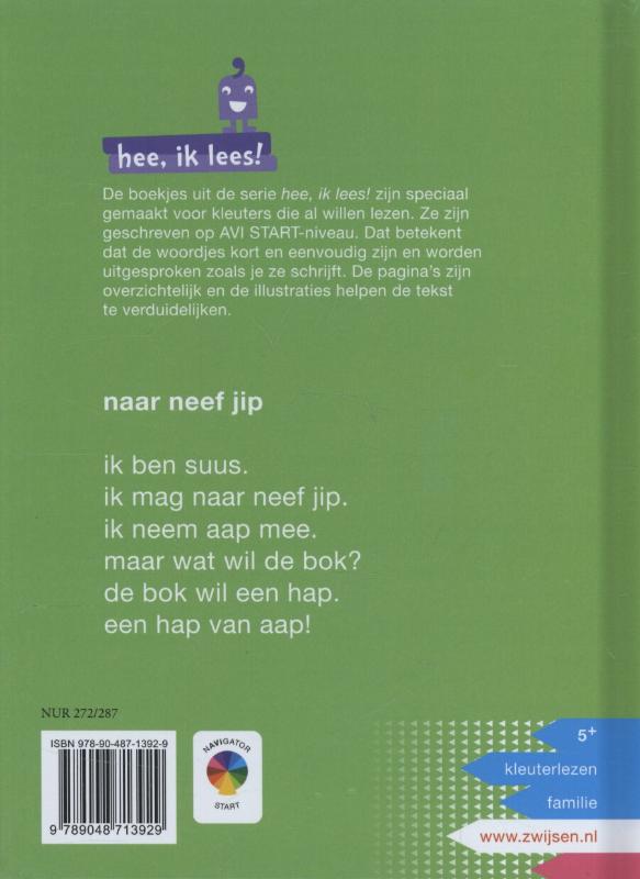 Achterkant van Naar neef Jip