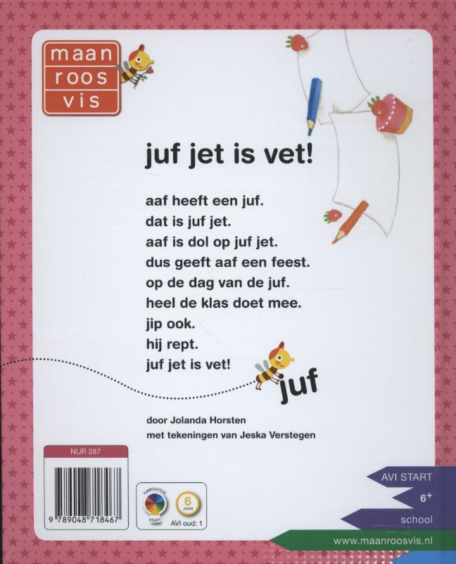 Achterkant van Juf Jet is vet!