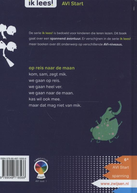 Achterkant van Op reis naar de maan