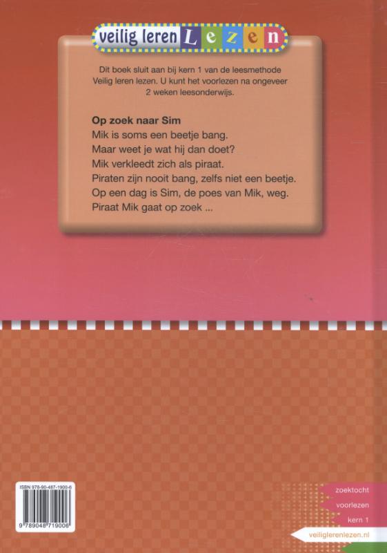 Achterkant van Op zoek naar Sim