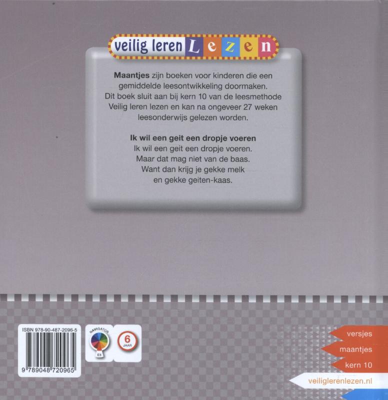 Achterkant van Ik wil een geit een dropje voeren