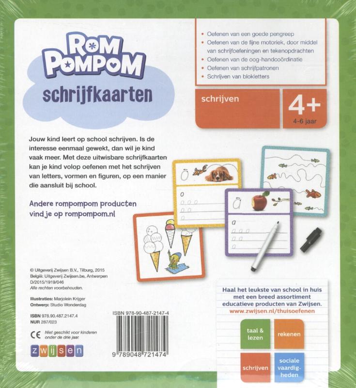 Achterkant van Schrijfkaarten