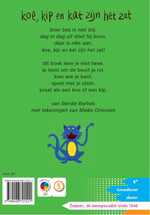 Achterkant van Koe, kip en kat zijn het zat