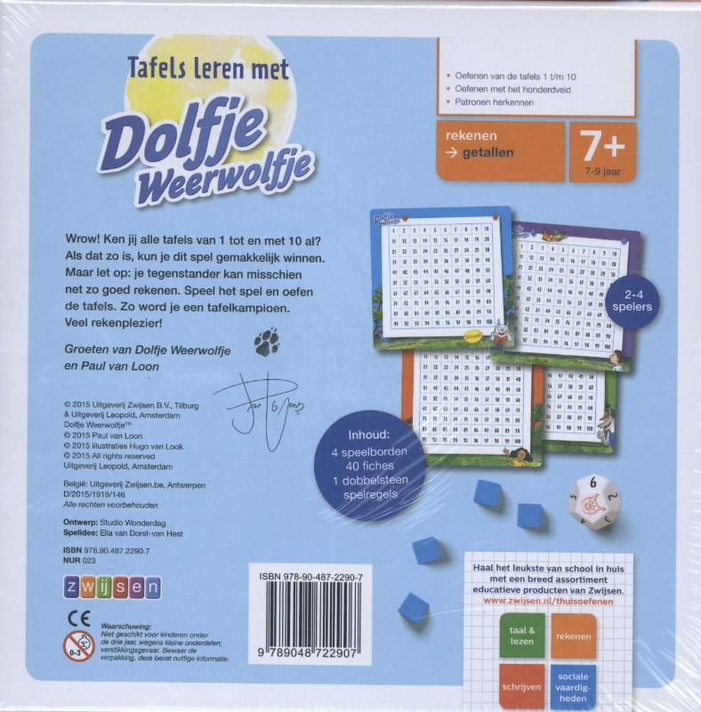 Achterkant van Tafels leren met Dolfje Weerwolfje