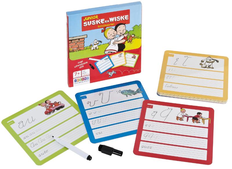 Achterkant van Suske en Wiske schrijfkaarten