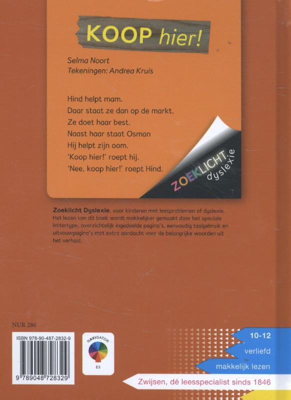 Achterkant van Koop hier!