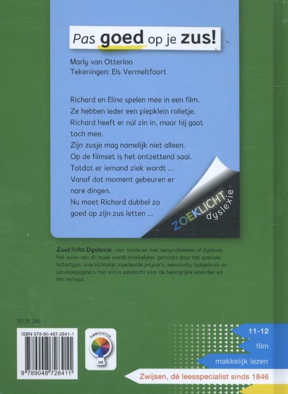 Achterkant van Pas goed op je zus!