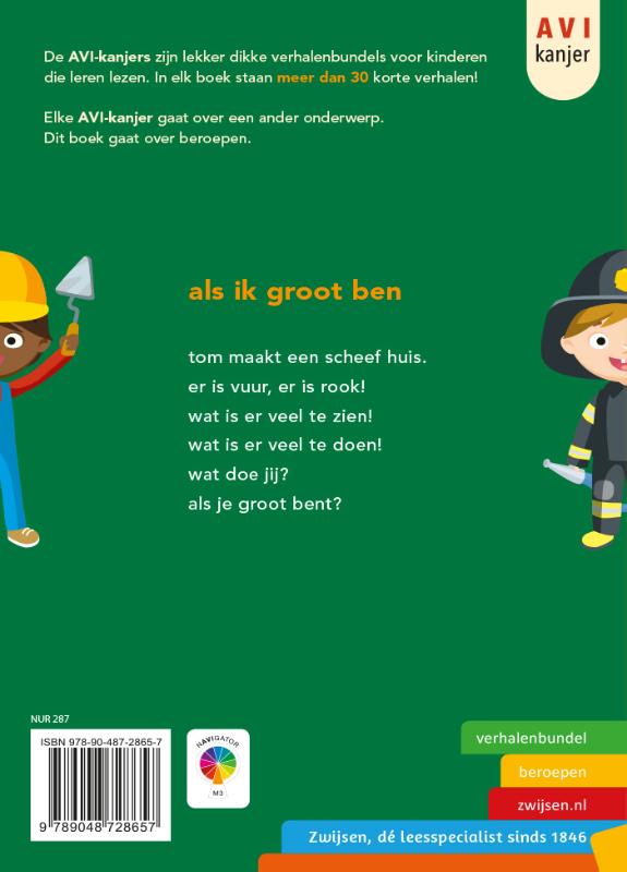 Achterkant van ALS IK GROOT BEN