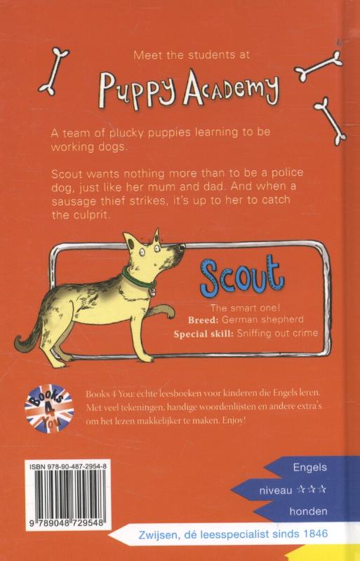 Achterkant van Scout and the sausage thief