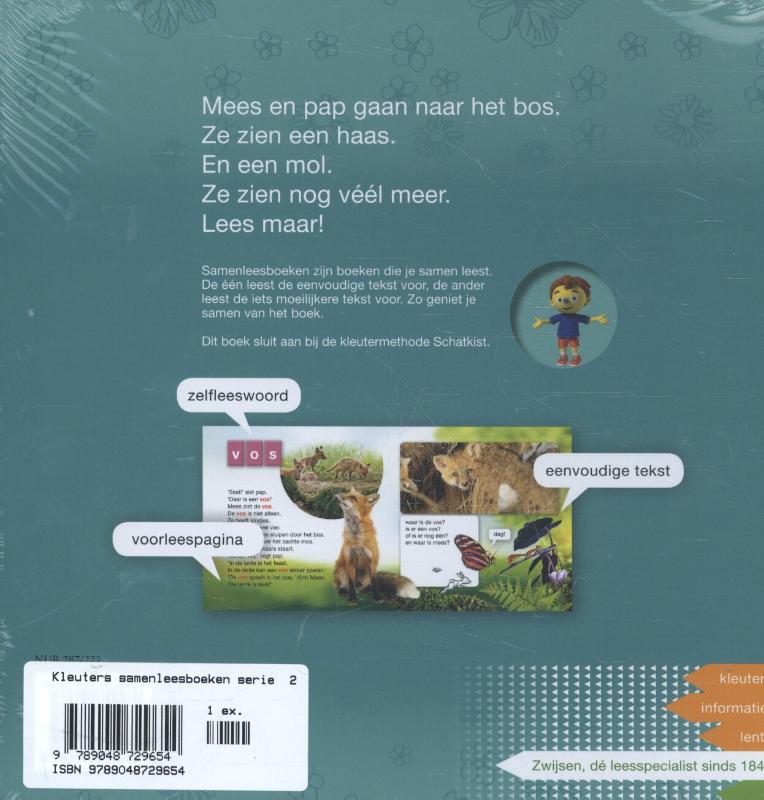 Achterkant van Pakket 2 kleuters samenlezen informatief