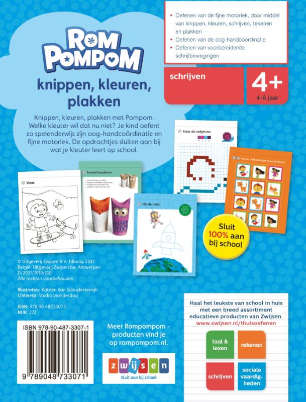 Achterkant van Knippen, kleuren, plakken
