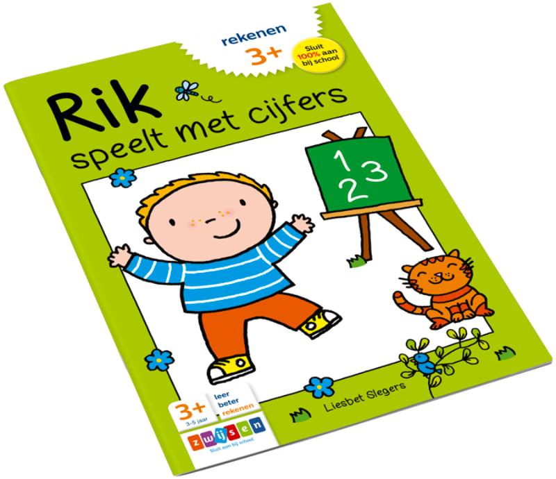 Achterkant van Rik speelt met cijfers