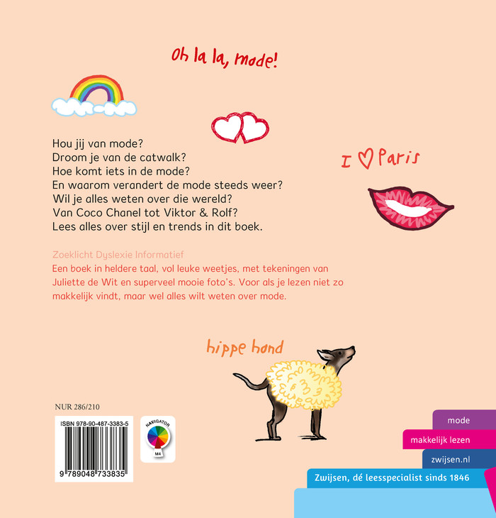 Achterkant van Oh la la, een boek vol mode