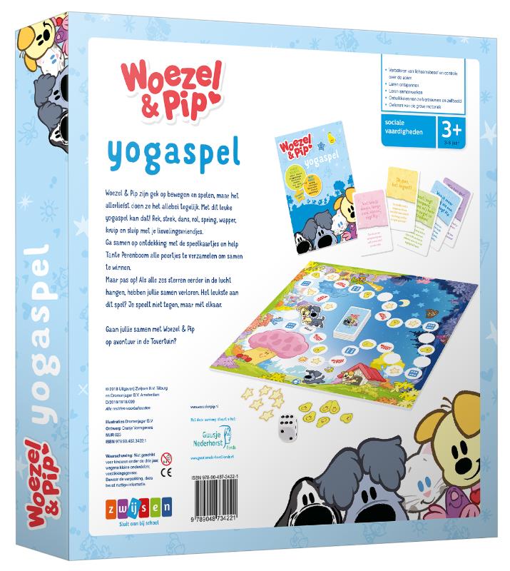Achterkant van Woezel & Pip yogaspel
