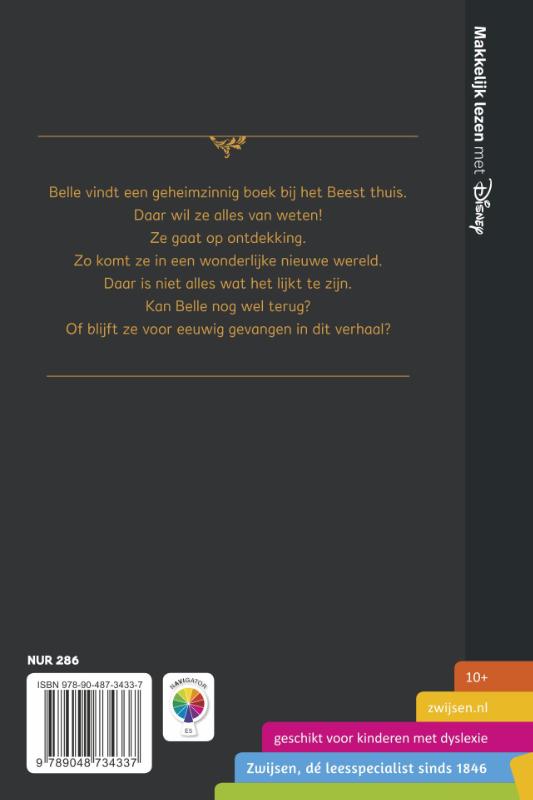 Achterkant van Beauty and the Beast Gevangen in een boek