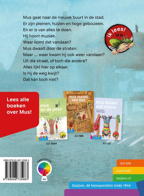 Achterkant van Mus weet de weg
