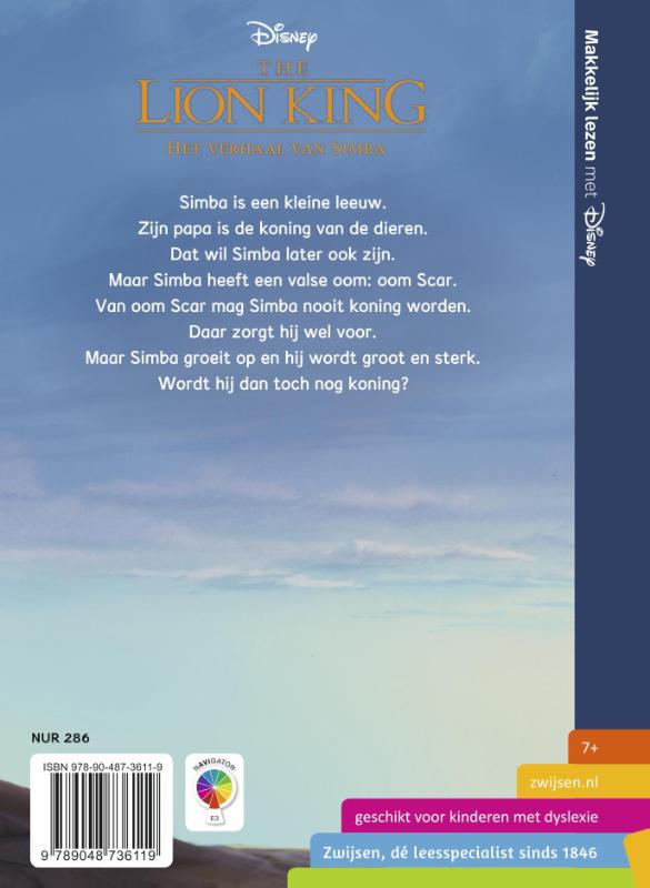 Achterkant van The Lion King Het verhaal van Simba