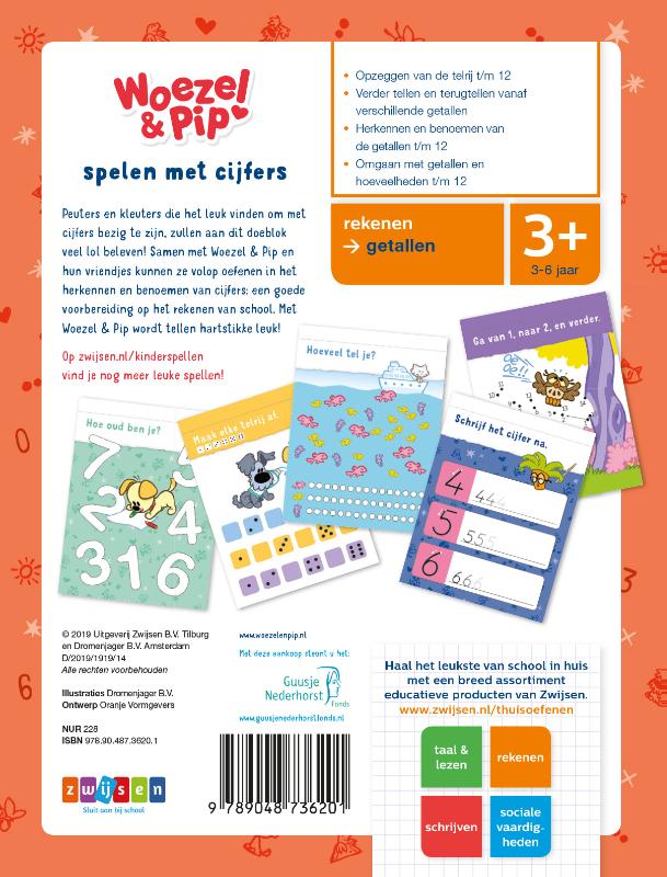 Achterkant van Spelen met cijfers